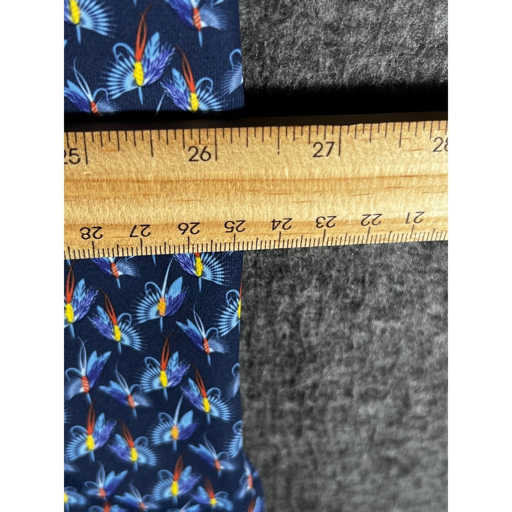 Turtleson Mens 2XL Performance Polo Shirt Blue Fly Fishing Lure Print Stretch - Picture 7 of 8